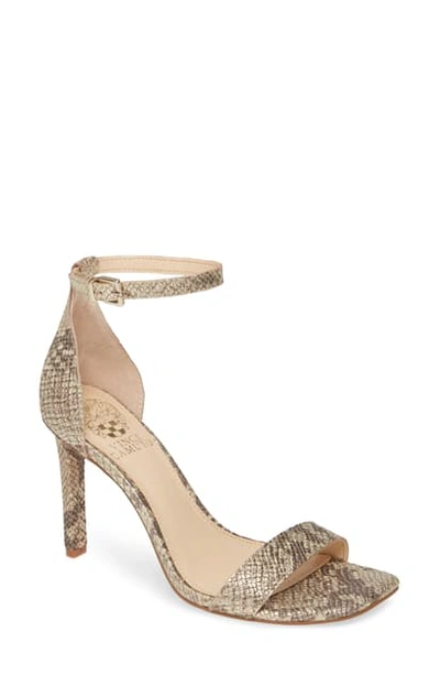 Shop Vince Camuto Lauralie Ankle Strap Sandal In Gilded Leather