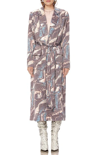 Shop Afrm Rika Trench Coat In Abstract Snake