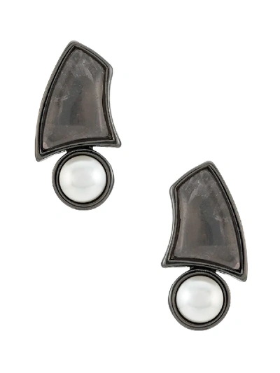 Shop Camila Klein Chaton Earrings In Black