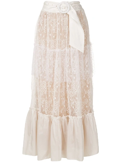 Shop Nk Flower Bomb Debora Lace Skirt In White