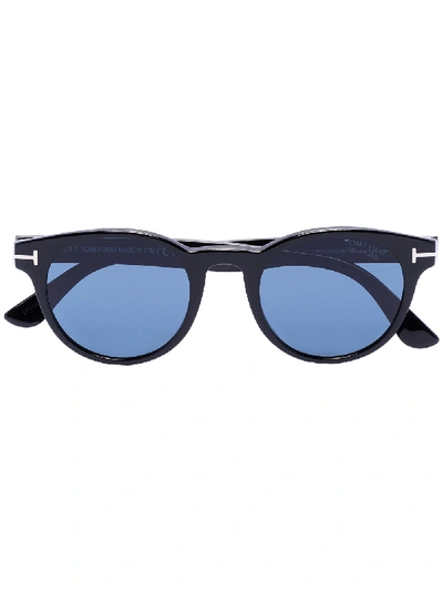 Shop Tom Ford Palmer Round Sunglasses In Black
