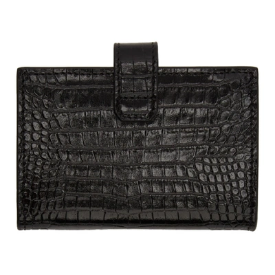 Shop Givenchy Black Croc Gv3 Card Holder In 001 Black