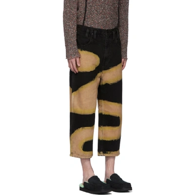 Shop Eckhaus Latta Black And Beige Chemtrail Baggy Jeans In Black Chemt