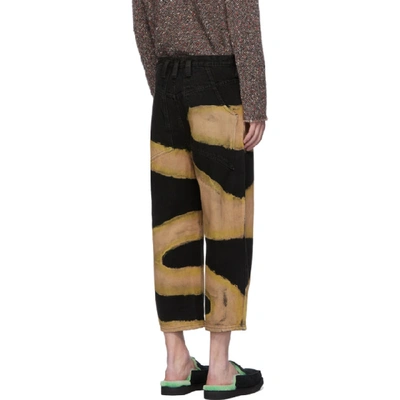 Shop Eckhaus Latta Black And Beige Chemtrail Baggy Jeans In Black Chemt