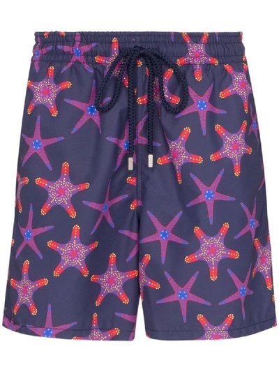 Shop Vilebrequin Moorea Starfish Print Swim Shorts In Blue