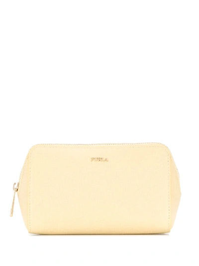 Shop Furla Electra Cosmetic Case In Yellow