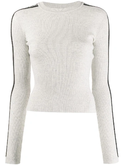 Shop Fiorucci Logo Long-sleeve Sweater In Grey