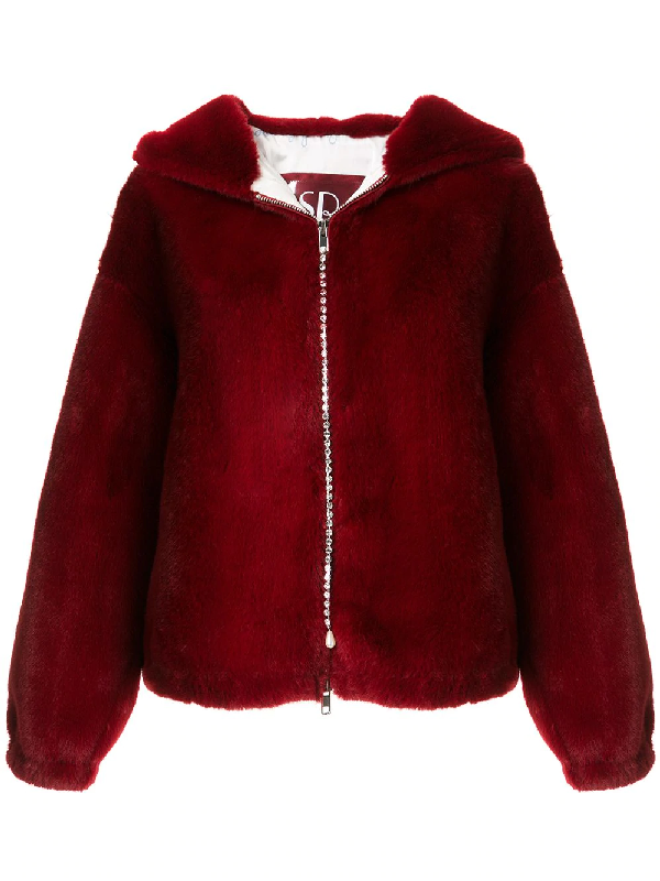 Srvz Club Hooded Faux In Red | ModeSens