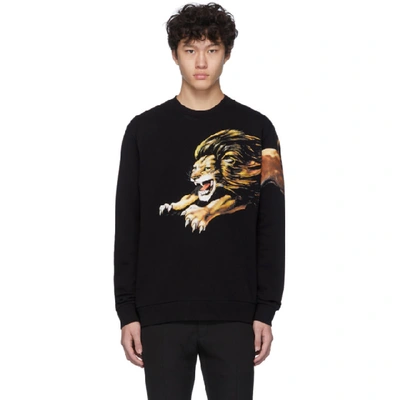 Givenchy Lion-print Cotton-jersey Sweatshirt In Black | ModeSens