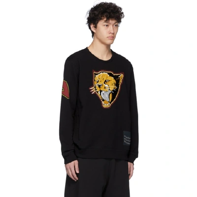 Shop Givenchy Black Cheetah Patch Sweatshirt In 001 Black
