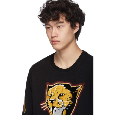 Shop Givenchy Black Cheetah Patch Sweatshirt In 001 Black