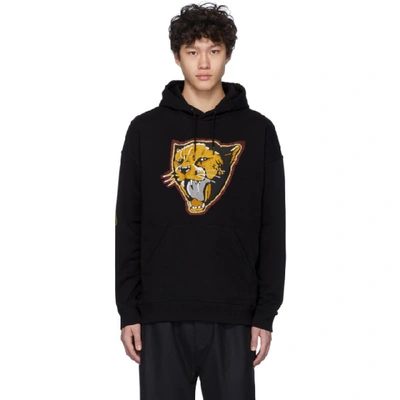 Shop Givenchy Black Cheetah Patch Hoodie In 001 Black