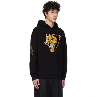Shop Givenchy Black Cheetah Patch Hoodie In 001 Black