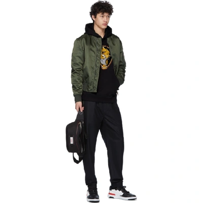 Shop Givenchy Black Cheetah Patch Hoodie In 001 Black