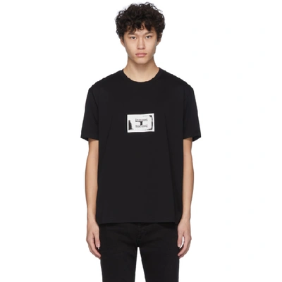 Shop Givenchy Black Stamp Patch T-shirt In 001 Black