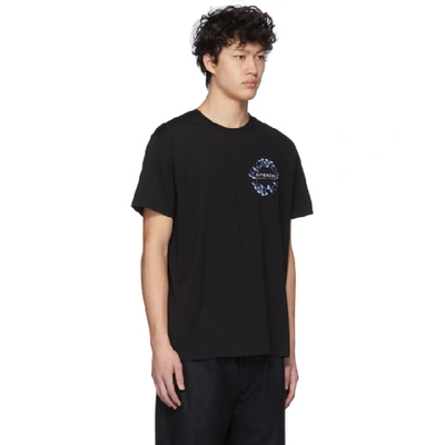Shop Givenchy Black Flowers T-shirt In 001 Black