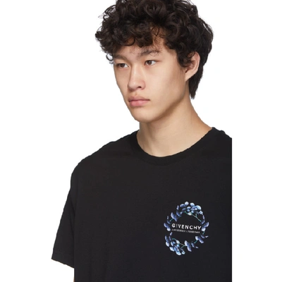 Shop Givenchy Black Flowers T-shirt In 001 Black