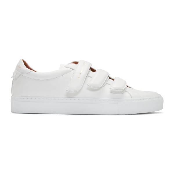 white velcro tennis shoes