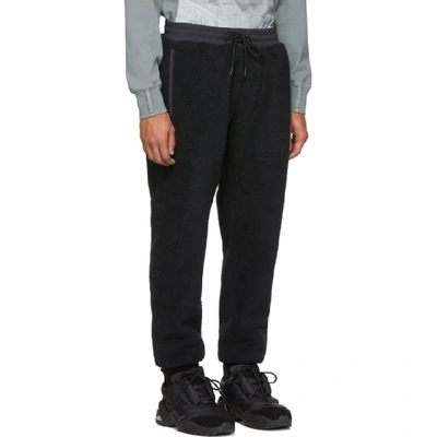 Shop Li-ning Black Fleece Jogger Lounge Pants In Standardblk