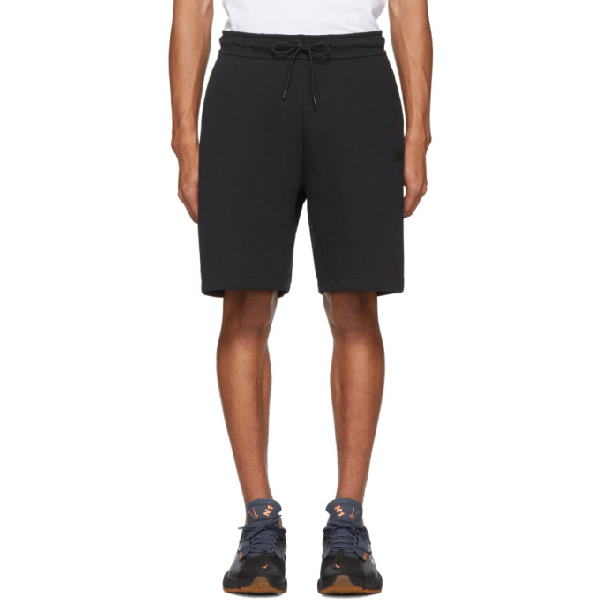 black tech fleece shorts