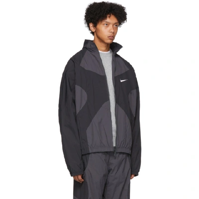 Shop Nike Black And Grey Nsw Re-issue Jacket In 060anthraci