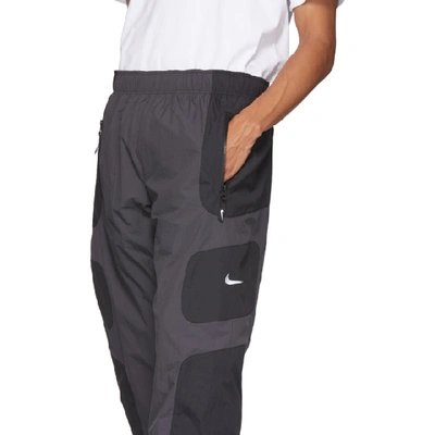 Shop Nike Black & Grey Nsw Re-issue Track Pants In 012blackant