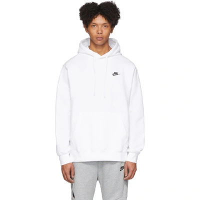 Shop Nike White Fleece Sportswear Club Hoodie In 100whitewhi