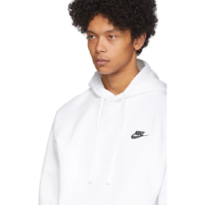 Shop Nike White Fleece Sportswear Club Hoodie In 100whitewhi