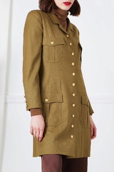 Pre-owned Chanel F/w 1996 Olive Green Wool Coat