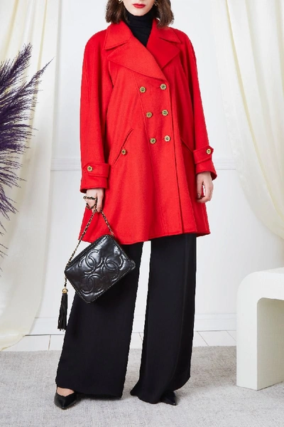 Pre-owned Chanel F/w 1994 Red Cashmere Swing Coat