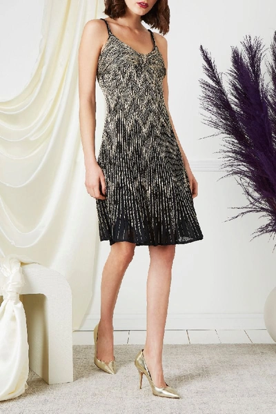 Pre-owned Dior Metallic Knit Chevron Dress