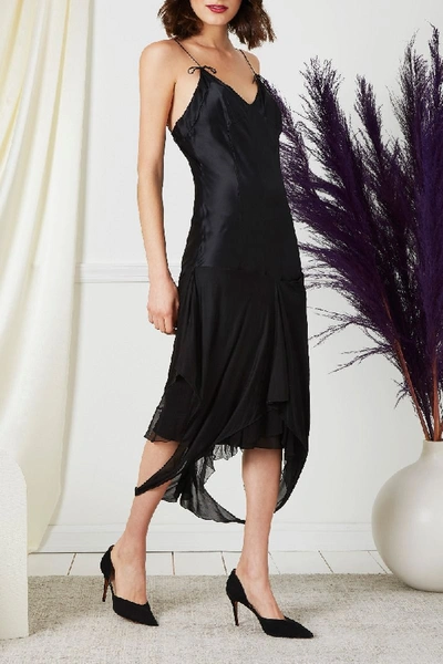 Pre-owned Dior Black Silk Layered Slip Dress