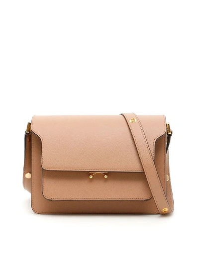 Shop Marni Trunk Mini Bag In Brown Sugar (beige)