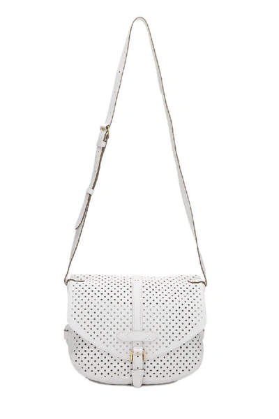 Pre-owned Louis Vuitton White Leather Perforated Saumur 30