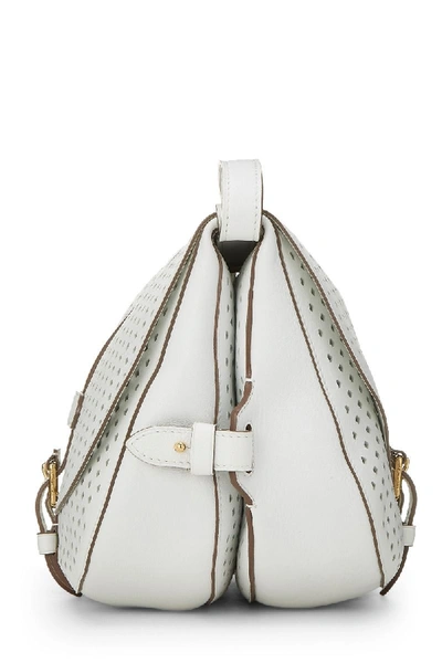 Pre-owned Louis Vuitton White Leather Perforated Saumur 30