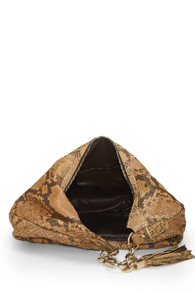 Pre-owned Gucci Brown Python Sienna Hobo