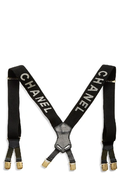 Pre-owned Chanel Black Logo Elastic Suspenders