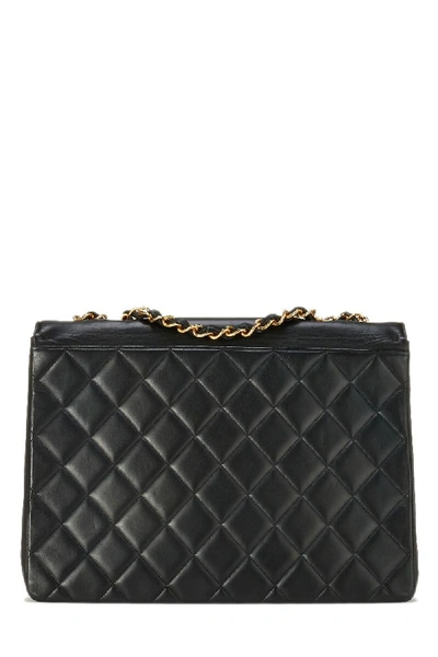 Pre-owned Chanel Black Quilted Lambskin 'cc' Flap Maxi