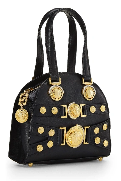 Pre-owned Versace Black Leather Medusa Bag Mini