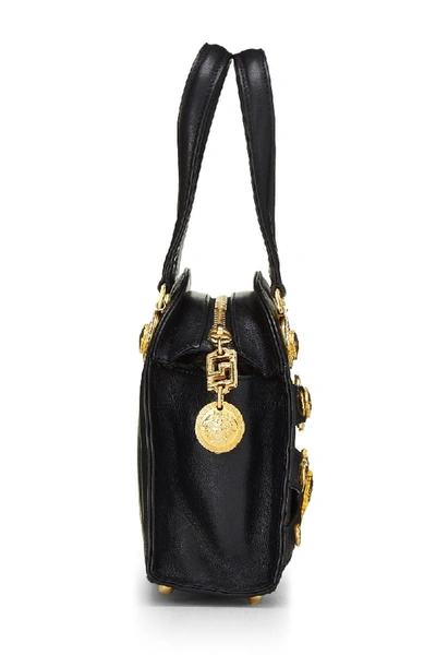 Pre-owned Versace Black Leather Medusa Bag Mini