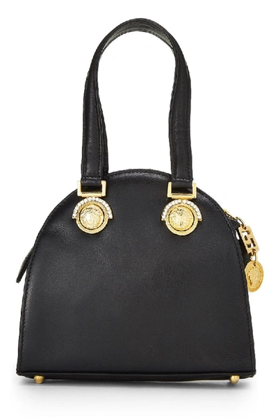 Pre-owned Versace Black Leather Medusa Bag Mini