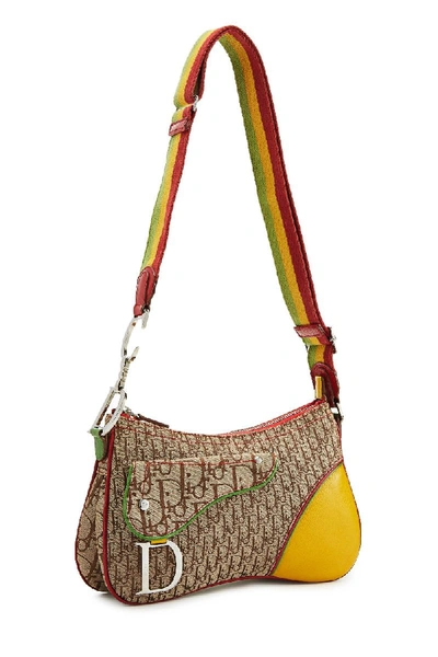 Pre-owned Dior Multicolor Rasta Trotter Saddle Shoulder Bag