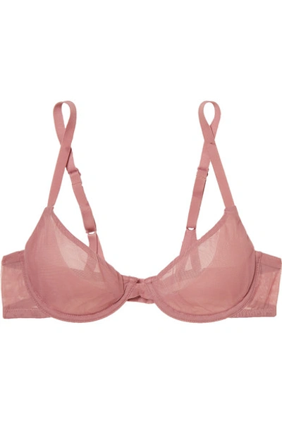 Shop The Great Eros Canova Stretch-tulle Underwired Bra In Pink