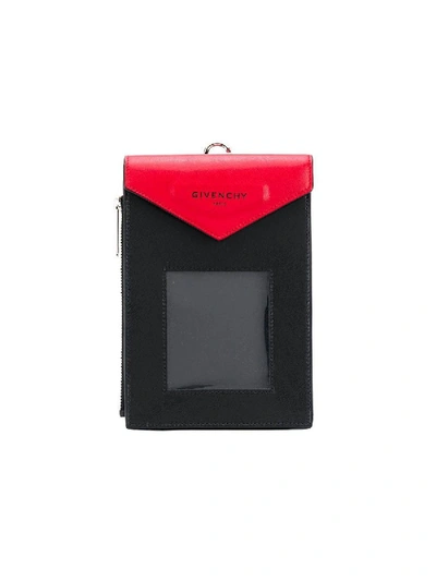 Shop Givenchy Red And Black Neck Window Pouch In Multicolor