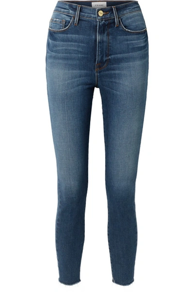 Shop Frame Ali High-rise Skinny Jeans In Light Denim