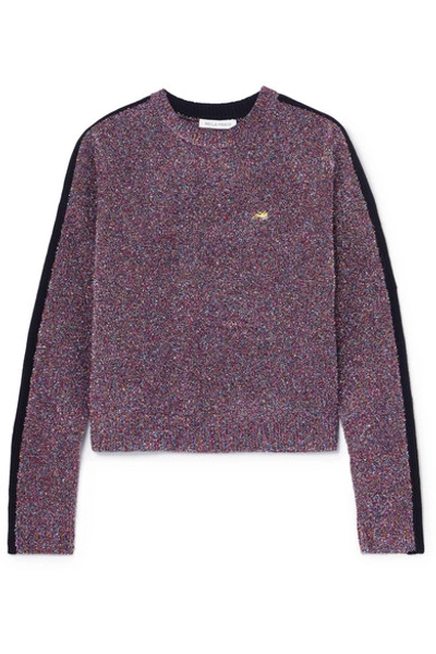 Shop Bella Freud Teeny Bopper Metallic Knitted Sweater In Purple