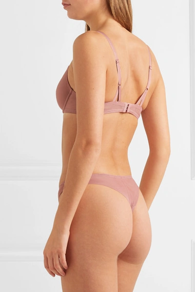 Shop The Great Eros Canova Stretch-tulle Thong In Pink