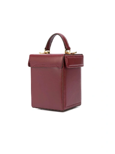 Shop Mark Cross Burgundy Grace Cube Bag In Red