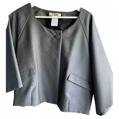 Pre-owned Chloé Wool Jacket In Grey