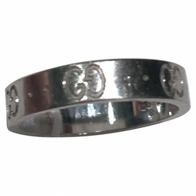 Pre-owned Gucci Icon Silver White Gold Ring